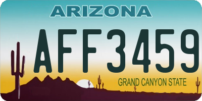 AZ license plate AFF3459