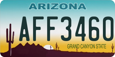 AZ license plate AFF3460