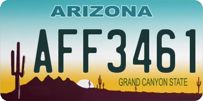 AZ license plate AFF3461