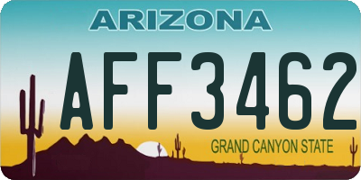 AZ license plate AFF3462