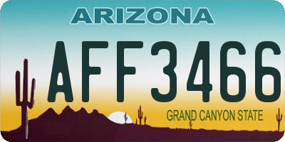 AZ license plate AFF3466