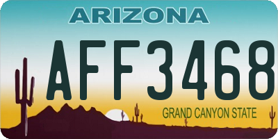 AZ license plate AFF3468