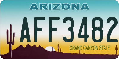 AZ license plate AFF3482