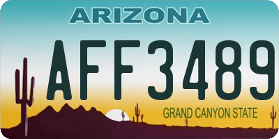AZ license plate AFF3489