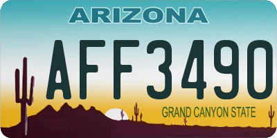AZ license plate AFF3490