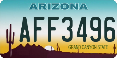 AZ license plate AFF3496