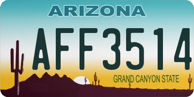 AZ license plate AFF3514