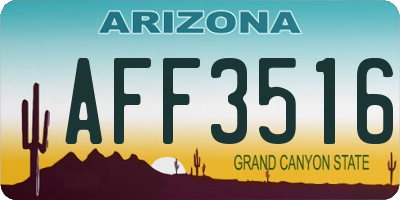AZ license plate AFF3516