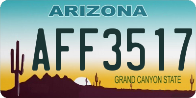 AZ license plate AFF3517