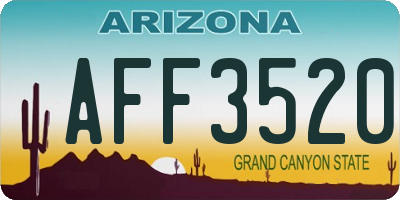 AZ license plate AFF3520
