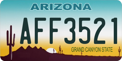 AZ license plate AFF3521