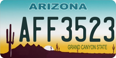 AZ license plate AFF3523