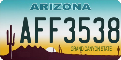 AZ license plate AFF3538