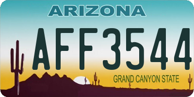 AZ license plate AFF3544