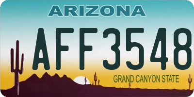 AZ license plate AFF3548