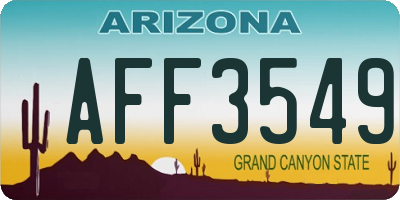 AZ license plate AFF3549