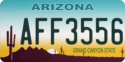 AZ license plate AFF3556