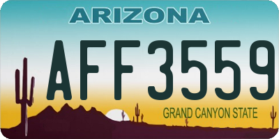 AZ license plate AFF3559