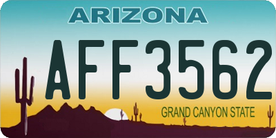AZ license plate AFF3562