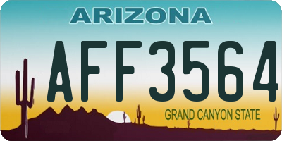 AZ license plate AFF3564