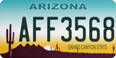 AZ license plate AFF3568