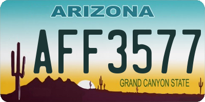 AZ license plate AFF3577