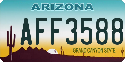 AZ license plate AFF3588