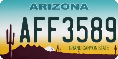 AZ license plate AFF3589