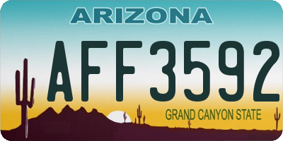 AZ license plate AFF3592
