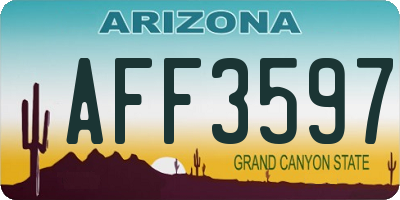 AZ license plate AFF3597