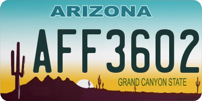 AZ license plate AFF3602
