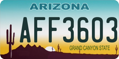 AZ license plate AFF3603