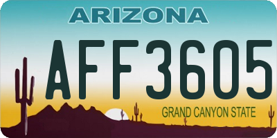 AZ license plate AFF3605