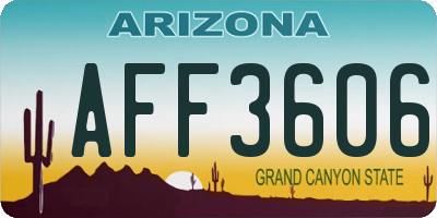 AZ license plate AFF3606