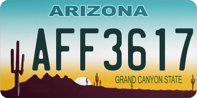AZ license plate AFF3617