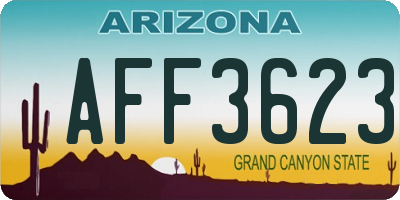 AZ license plate AFF3623