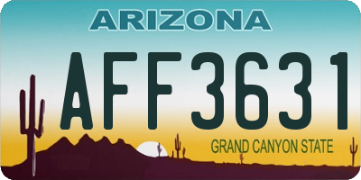 AZ license plate AFF3631