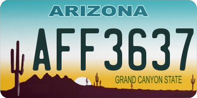 AZ license plate AFF3637
