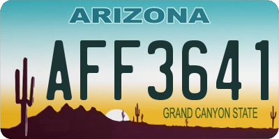 AZ license plate AFF3641