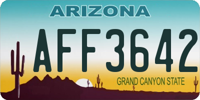 AZ license plate AFF3642