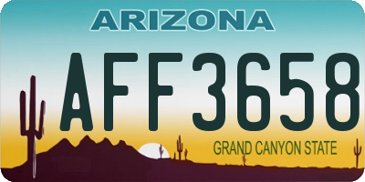 AZ license plate AFF3658