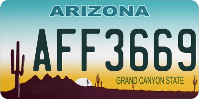 AZ license plate AFF3669