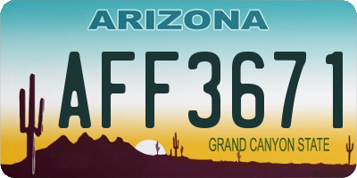 AZ license plate AFF3671