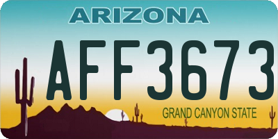 AZ license plate AFF3673