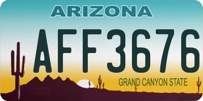 AZ license plate AFF3676