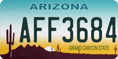 AZ license plate AFF3684