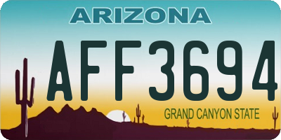AZ license plate AFF3694