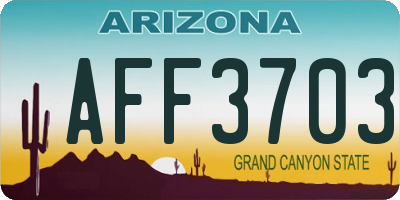 AZ license plate AFF3703