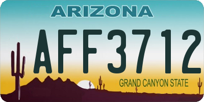 AZ license plate AFF3712