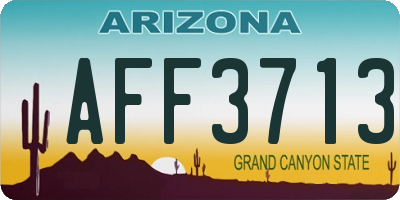 AZ license plate AFF3713